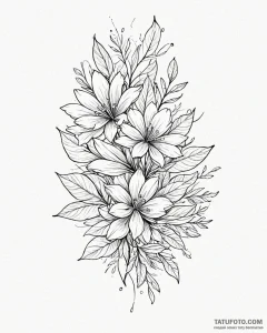растения с абстрактным фоном - эскиз тату (№1753286266_0, 23.07.2025 15:57) — Tatufoto.com