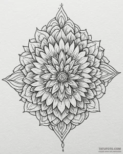 Tat tattoo sketch, floral mandala combining s... - эскиз тату (№1753288123_0, 23.07.2025 16:28) — Tatufoto.com
