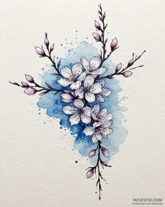 Tattoo sketch, watercolor splash blending bri... - эскиз тату (№1753289173_0, 23.07.2025 16:46) — Tatufoto.com