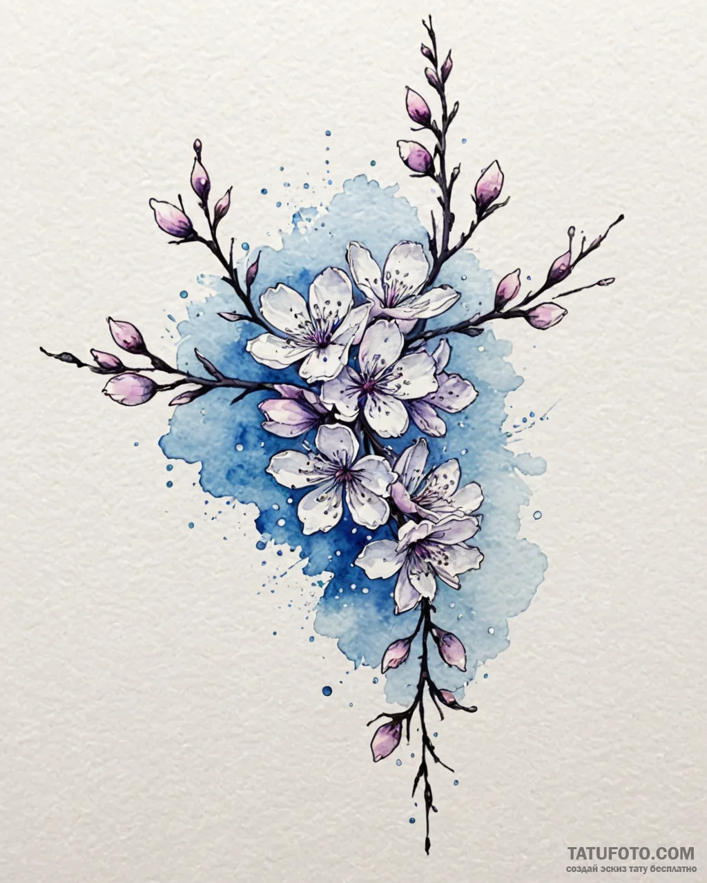 Tattoo sketch, watercolor splash blending bri... - эскиз тату (№1753289173_0, 23.07.2025 16:46) — Tatufoto.com