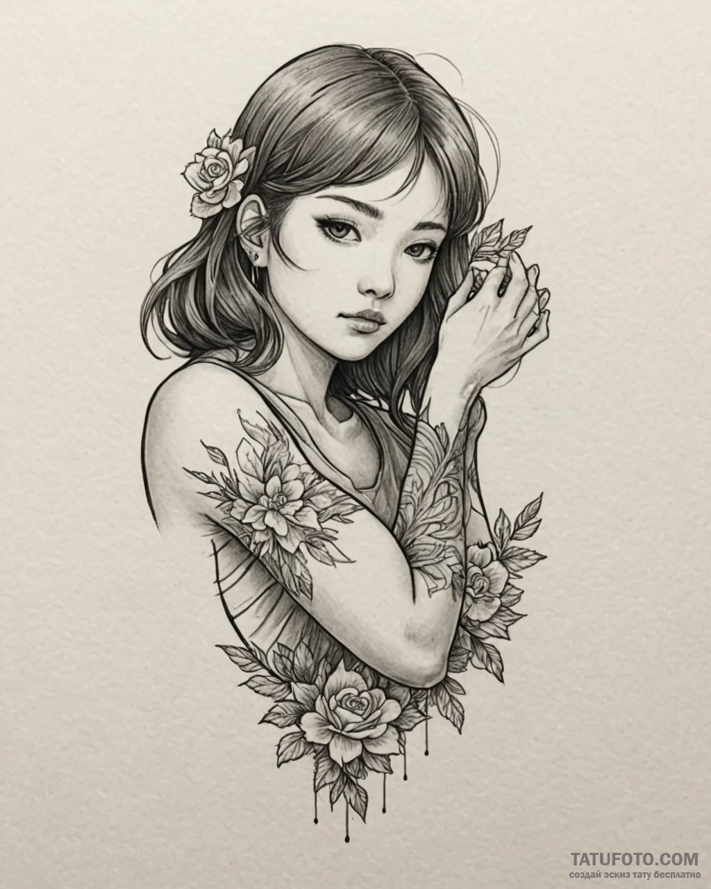 Tattoo sketch, chihiro holding hands with hak... - эскиз тату (№1753289983_0, 23.07.2025 16:59) — Tatufoto.com