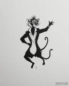 Eskizto, tattoo sketch, king julien silhouett... - эскиз тату (№1753290071_0, 23.07.2025 17:01) — Tatufoto.com