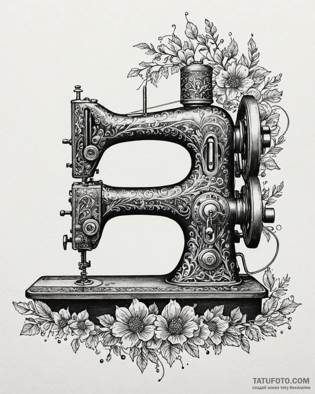 Tat tattoo sketch, fashion designer’s sewing... - эскиз тату (№1753290337_0, 23.07.2025 17:05) — Tatufoto.com
