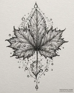 Tat tattoo sketch, hyperrealistic leaf covere... - эскиз тату (№1753290872_0, 23.07.2025 17:14) — Tatufoto.com