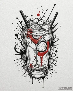 Tat tattoo sketch, bartender shaking cocktail... - эскиз тату (№1753291057_0, 23.07.2025 17:17) — Tatufoto.com