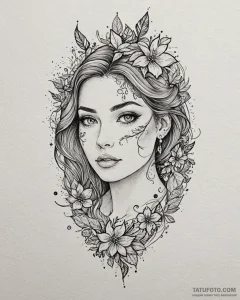 Tat tattoo sketch, makeup artist’s brush swee... - эскиз тату (№1753291500_0, 23.07.2025 17:25) — Tatufoto.com