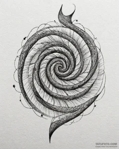 Tattoo sketch, button eyes forming spiral pat... - эскиз тату (№1753291961_0, 23.07.2025 17:32) — Tatufoto.com