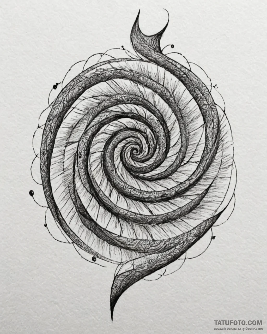 Tattoo sketch, button eyes forming spiral pat... - эскиз тату (№1753291961_0, 23.07.2025 17:32) — Tatufoto.com
