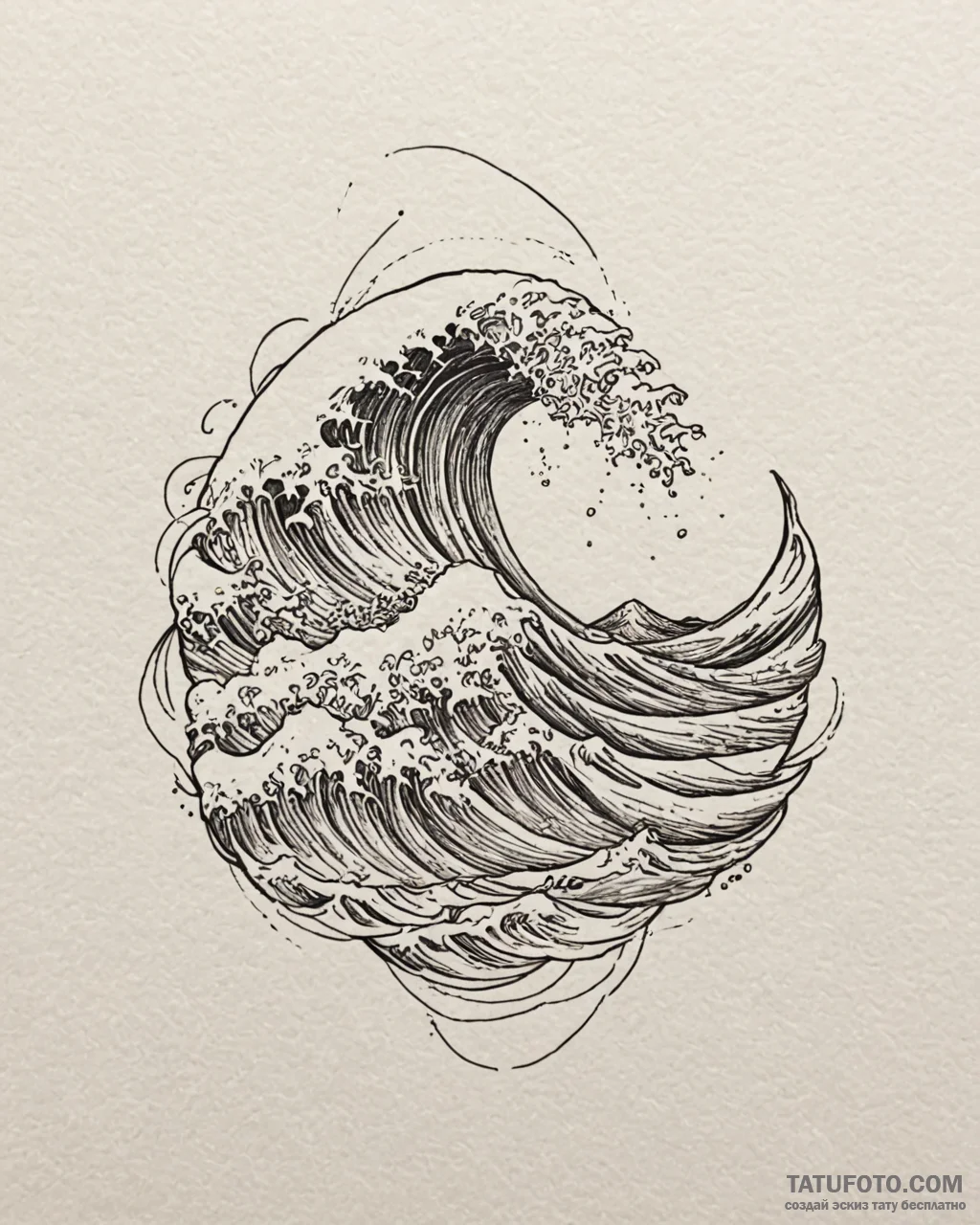 Tattoo sketch, minimalist wave with negative... - эскиз тату (№1753292233_0, 23.07.2025 17:37) — Tatufoto.com