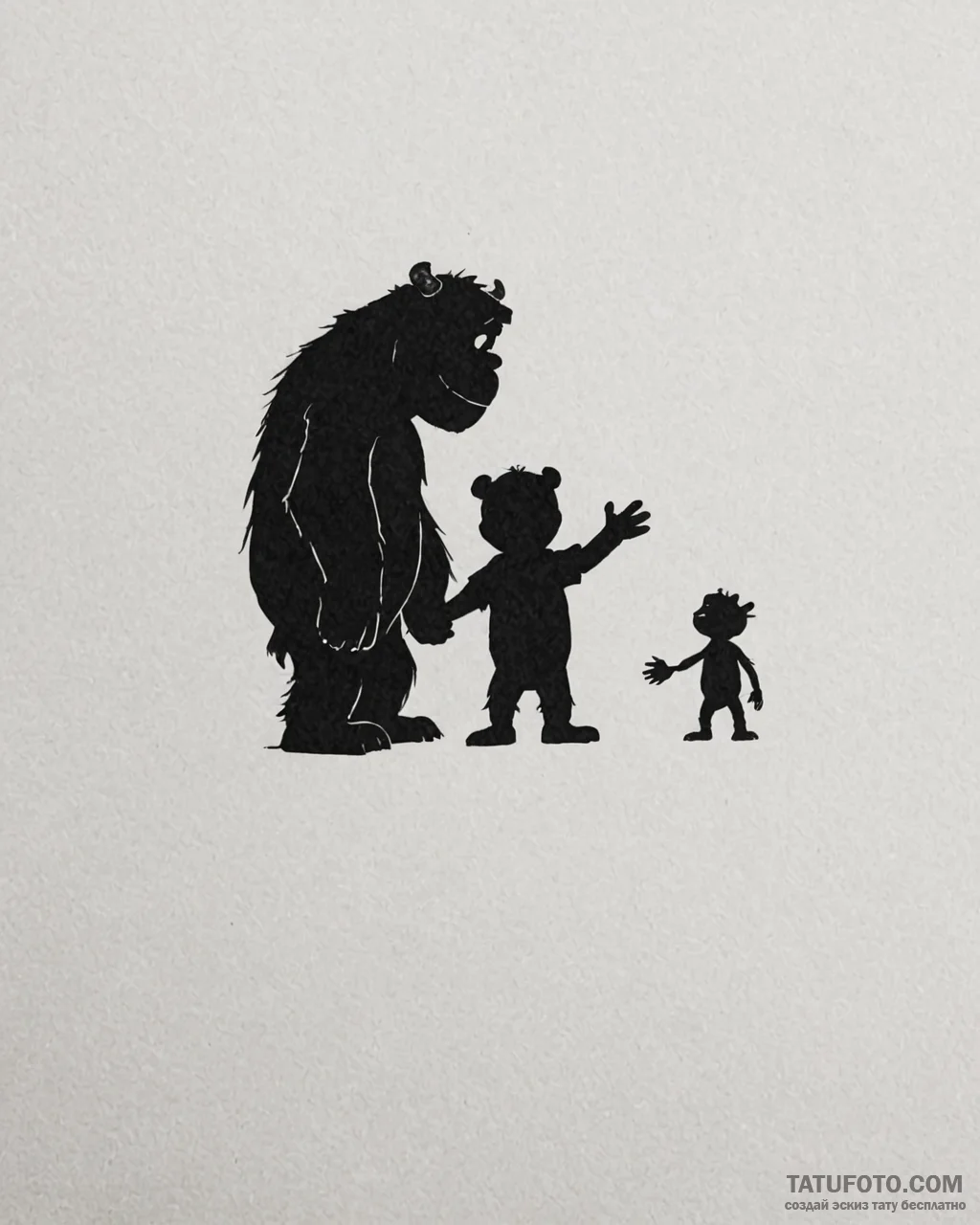 Tattoo sketch, mike and sulley silhouette hol… — эскиз тату (№1753293188_0, 23.07.2025 17:53) — Tatufoto.com