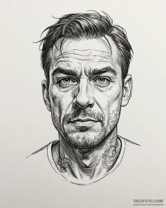 Tattoo sketch, ralph’s face with intense eyes... - эскиз тату (№1753293359_0, 23.07.2025 17:55) — Tatufoto.com