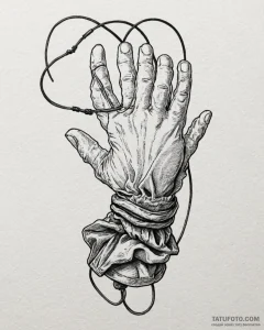 Tat tattoo sketch, parachutist’s gloves gripp... - эскиз тату (№1753295086_0, 23.07.2025 18:24) — Tatufoto.com