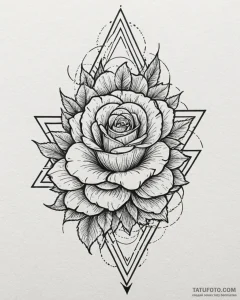 Tat tattoo sketch, geometric flower made from... - эскиз тату (№1753295169_0, 23.07.2025 18:26) — Tatufoto.com