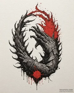 Tattoo sketch, monster claw and vesemir’s sil... - эскиз тату (№1753295256_0, 23.07.2025 18:27) — Tatufoto.com