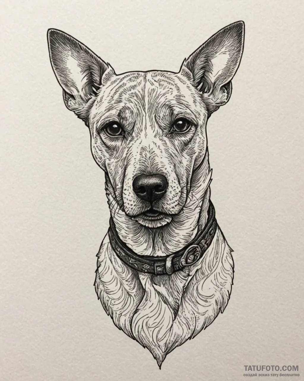 Tat tattoo sketch, vintage style dog portrait... - эскиз тату (№1753297075_0, 23.07.2025 18:57) — Tatufoto.com