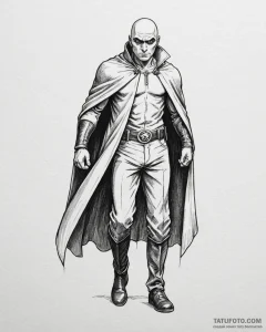 Tattoo sketch, gru with cape and shadow, dram... - эскиз тату (№1753298273_0, 23.07.2025 19:17) — Tatufoto.com