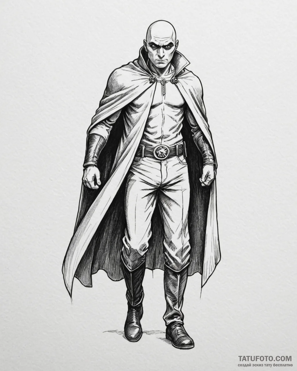 Tattoo sketch, gru with cape and shadow, dram... - эскиз тату (№1753298273_0, 23.07.2025 19:17) — Tatufoto.com