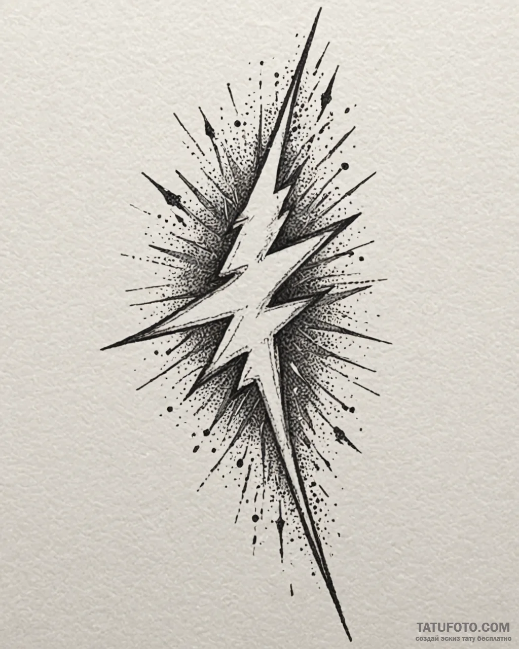 Tattoo sketch, electric lightning bolt pierci… — эскиз тату (№1753298615_0, 23.07.2025 19:23) — Tatufoto.com