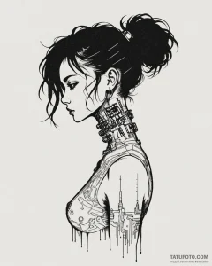 Tat tattoo sketch, peni parker silhouette wit... - эскиз тату (№1753299732_0, 23.07.2025 19:42) — Tatufoto.com