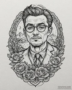 Tattoo sketch, doctor chiba glasses reflectio... - эскиз тату (№1753301119_0, 23.07.2025 20:05) — Tatufoto.com