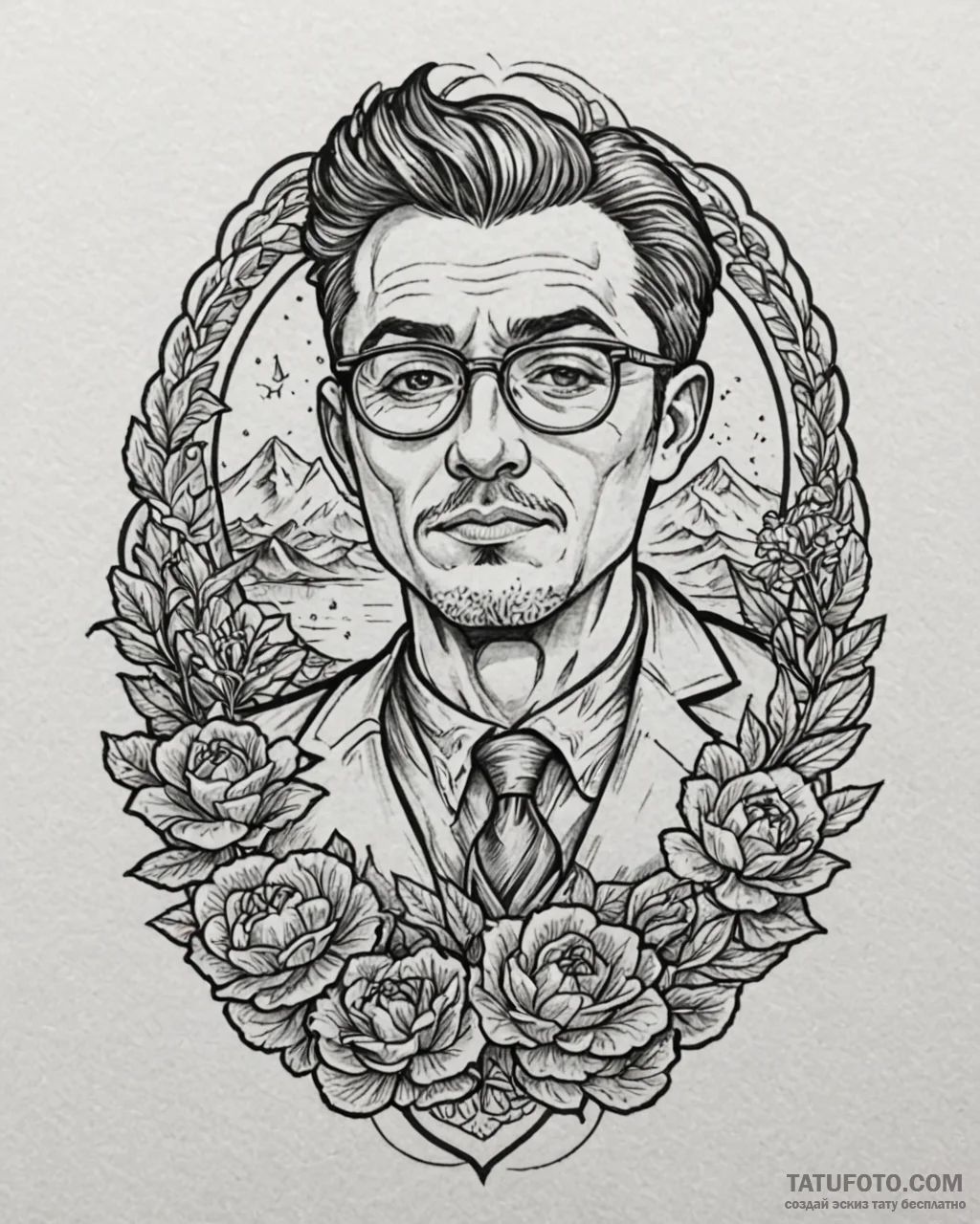 Tattoo sketch, doctor chiba glasses reflectio... - эскиз тату (№1753301119_0, 23.07.2025 20:05) — Tatufoto.com