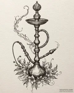Tat tattoo sketch, hookah glowing with intric... - эскиз тату (№1753301930_0, 23.07.2025 20:18) — Tatufoto.com