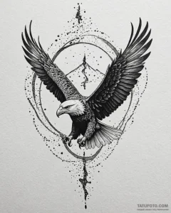 Tattoo sketch, spirit with eagle soaring abov... - эскиз тату (№1753302474_0, 23.07.2025 20:27) — Tatufoto.com