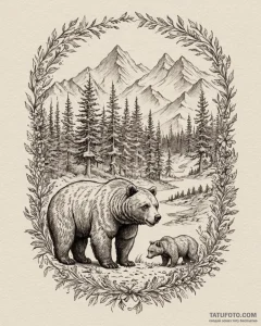 Tattoo sketch, brother bear kenai and koda st... - эскиз тату (№1753303267_0, 23.07.2025 20:41) — Tatufoto.com