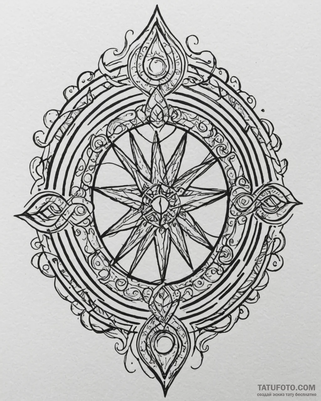 Tat tattoo sketch, mystical sigils glowing wi... - эскиз тату (№1753303353_0, 23.07.2025 20:42) — Tatufoto.com