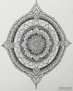 Tat tattoo sketch, dotwork mandala with intri... - эскиз тату (№1753303539_0, 23.07.2025 20:45) — Tatufoto.com