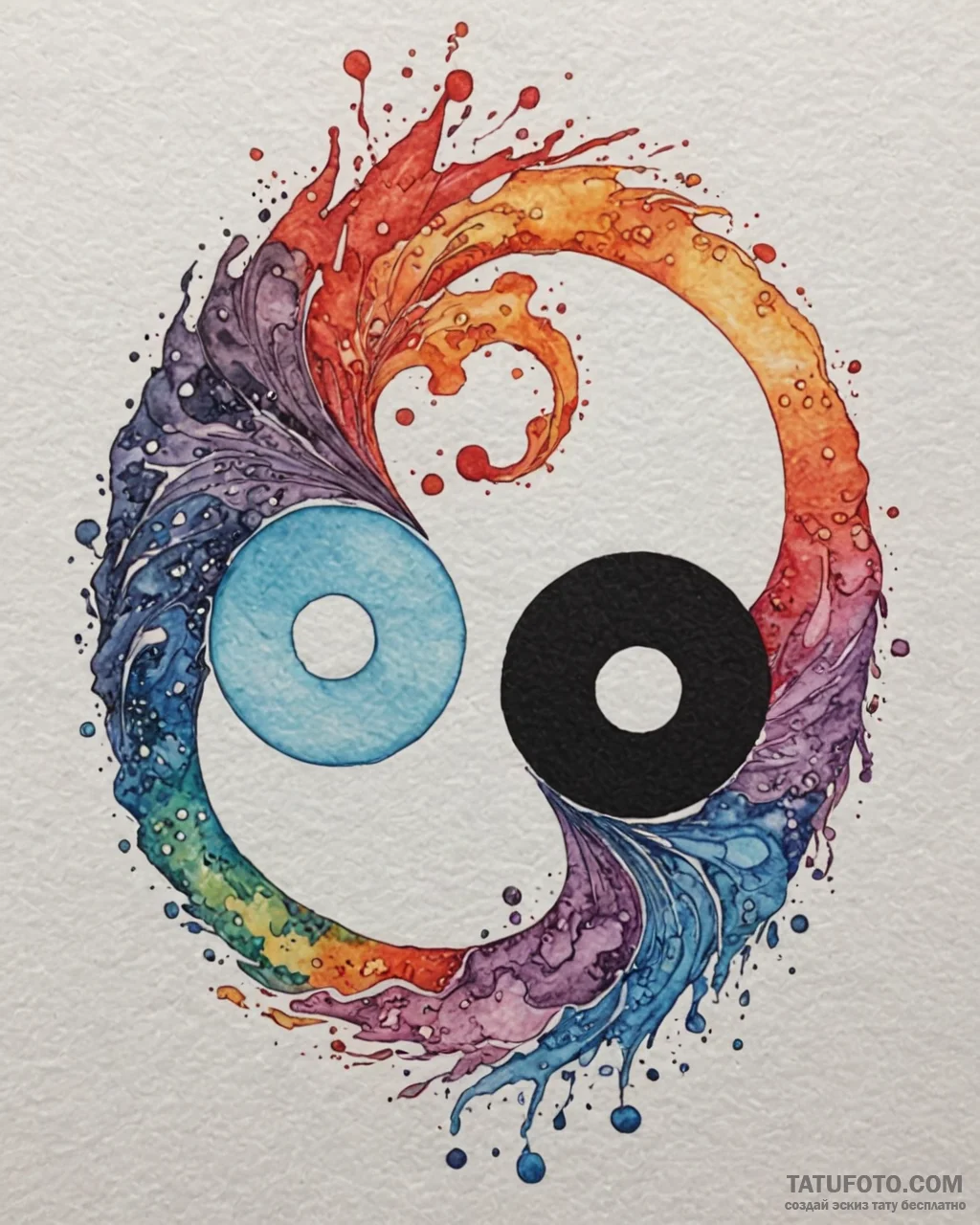 Tat tattoo sketch, ember and wade merging ele... - эскиз тату (№1753304434_0, 23.07.2025 21:00) — Tatufoto.com