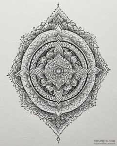 Tat tattoo sketch, dotwork mandala with intri... - эскиз тату (№1753358530_0, 24.07.2025 12:02) — Tatufoto.com