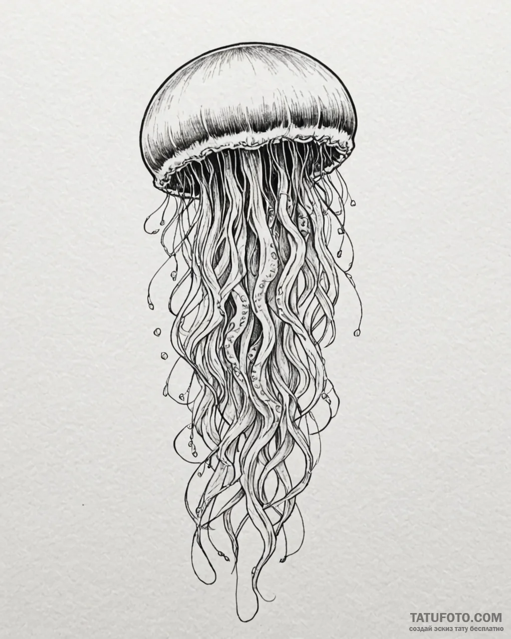 Tat tattoo sketch, jellyfish with glowing ten... - эскиз тату (№1753358956_0, 24.07.2025 12:09) — Tatufoto.com