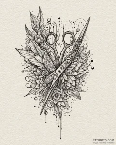 Tat tattoo sketch, fashion designer’s scissor... - эскиз тату (№1753360558_0, 24.07.2025 12:35) — Tatufoto.com