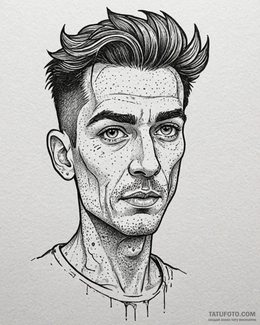 Eskizto, tattoo sketch, mike with raised eyeb... - эскиз тату (№1753362297_0, 24.07.2025 13:04) — Tatufoto.com