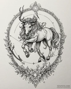 Tattoo sketch, centaur archer drawing bow ami... - эскиз тату (№1753364209_0, 24.07.2025 13:36) — Tatufoto.com