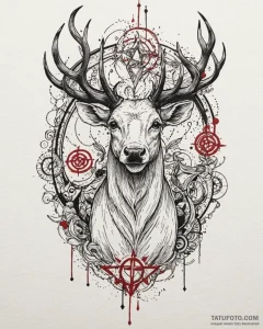 животные с мистическими символами, tattoo ske... - эскиз тату (№1753368174_0, 24.07.2025 14:42) — Tatufoto.com