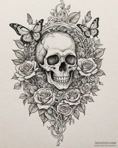 Tattoo sketch, encanto house intertwined with... - эскиз тату (№1753368317_0, 24.07.2025 14:45) — Tatufoto.com