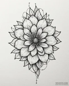 Tat tattoo sketch, whimsical oversized flower... - эскиз тату (№1753370209_0, 24.07.2025 15:16) — Tatufoto.com