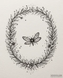 Tattoo sketch, encanto with fireflies and sta... - эскиз тату (№1753371971_0, 24.07.2025 15:46) — Tatufoto.com