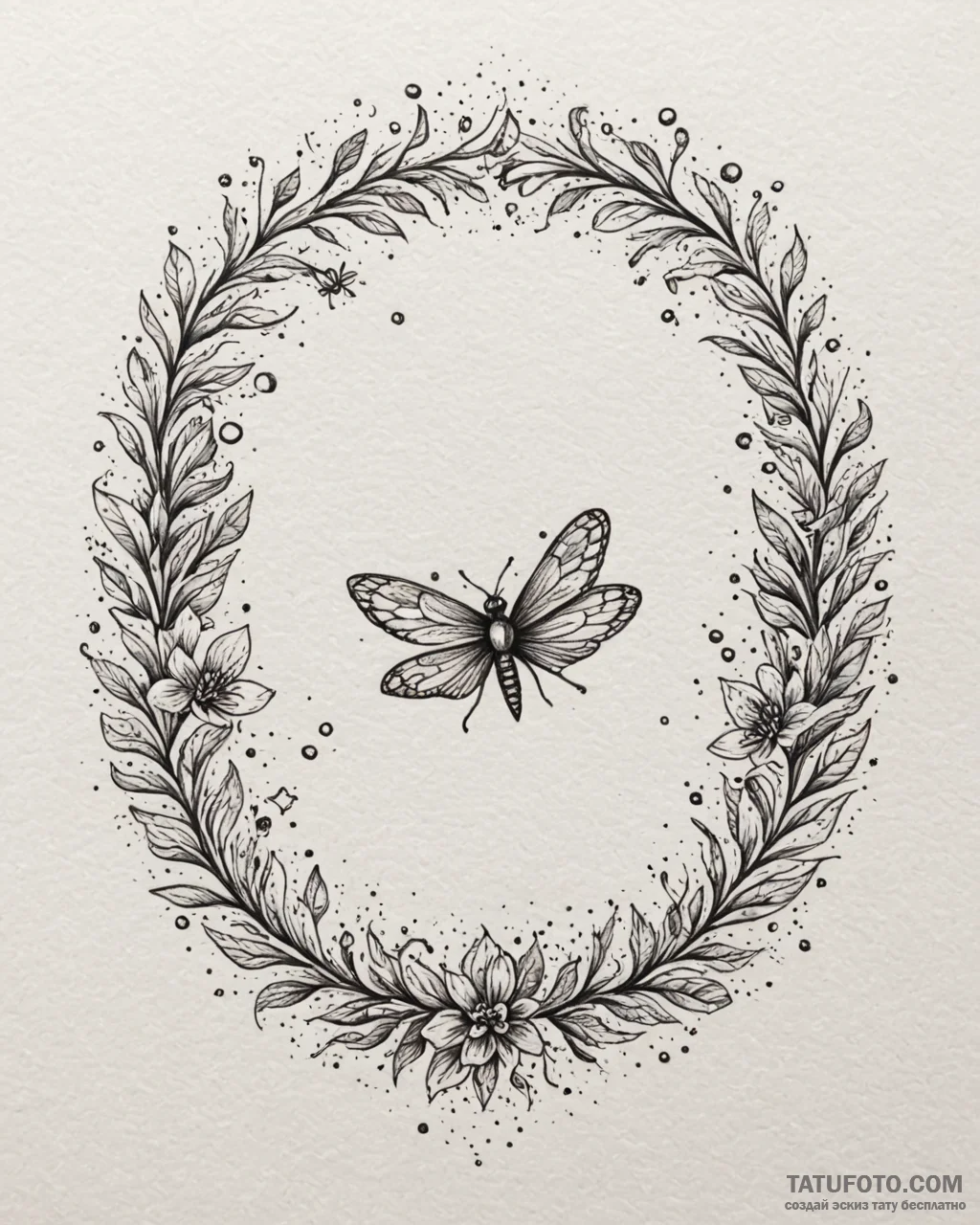 Tattoo sketch, encanto with fireflies and sta... - эскиз тату (№1753371971_0, 24.07.2025 15:46) — Tatufoto.com