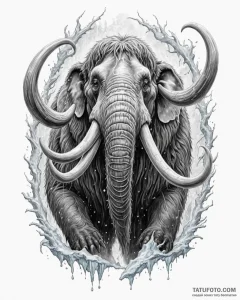 Eskizto, tattoo sketch, manny mammoth roaring... - эскиз тату (№1753373275_0, 24.07.2025 16:07) — Tatufoto.com