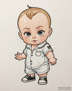 Tattoo sketch, boss baby’s eyes sparkling wit... - эскиз тату (№1753377064_0, 24.07.2025 17:11) — Tatufoto.com