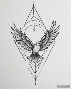Tattoo sketch, minimalistic bird in flight wi... - эскиз тату (№1753377479_0, 24.07.2025 17:17) — Tatufoto.com