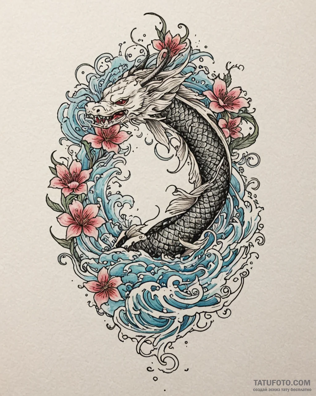 Tat tattoo sketch, bronagh swimming through w... - эскиз тату (№1753379341_0, 24.07.2025 17:49) — Tatufoto.com