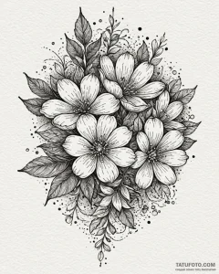 цветы в стиле неотрадишнл, artistic tattoo sk... - эскиз тату (№1753380376_0, 24.07.2025 18:06) — Tatufoto.com