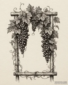 Tat tattoo sketch, lush grapevine wrapping ar... - эскиз тату (№1753381414_0, 24.07.2025 18:23) — Tatufoto.com