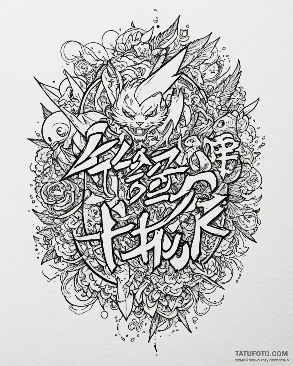 Tat tattoo sketch, anime fan’s favorite chara... - эскиз тату (№1753381621_0, 24.07.2025 18:27) — Tatufoto.com
