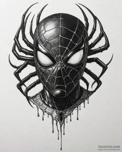 Tattoo sketch, miles morales mask with glowin... - эскиз тату (№1753382666_0, 24.07.2025 18:44) — Tatufoto.com