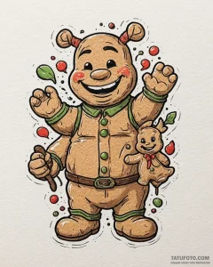 Eskizto, tattoo sketch, shrek holding gingy (... - эскиз тату (№1753385353_0, 24.07.2025 19:29) — Tatufoto.com